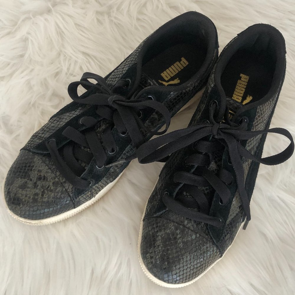 snakeskin platform sneakers